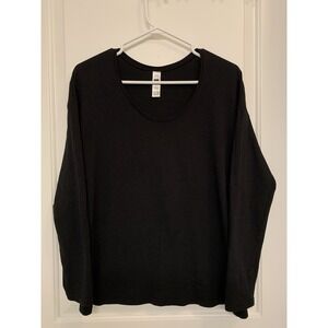 MEC Women's Black Long Sleeve Scoop Neck Top Size M Organic Cotton Blend Soft